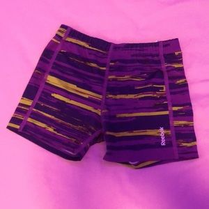 purple and green reebok shorts